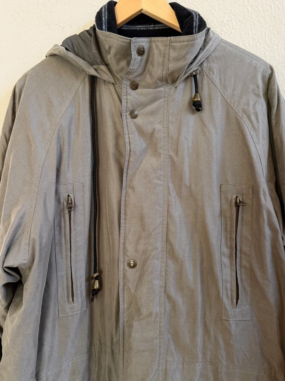 Greg Norman greenish hood field jacket